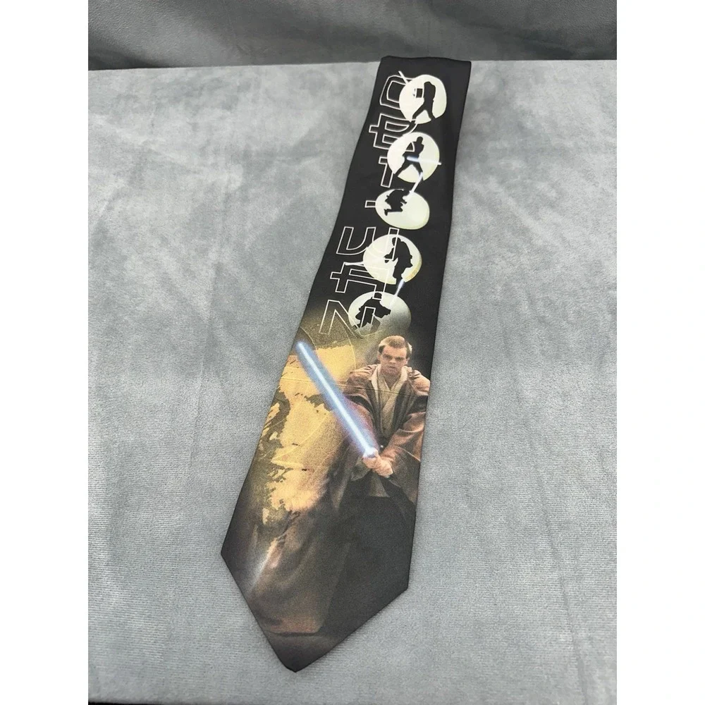OBI WAN KENOBI Mens Neck Tie Star Wars Episode 1‎ Ralph Marlin Vintage 90s USA